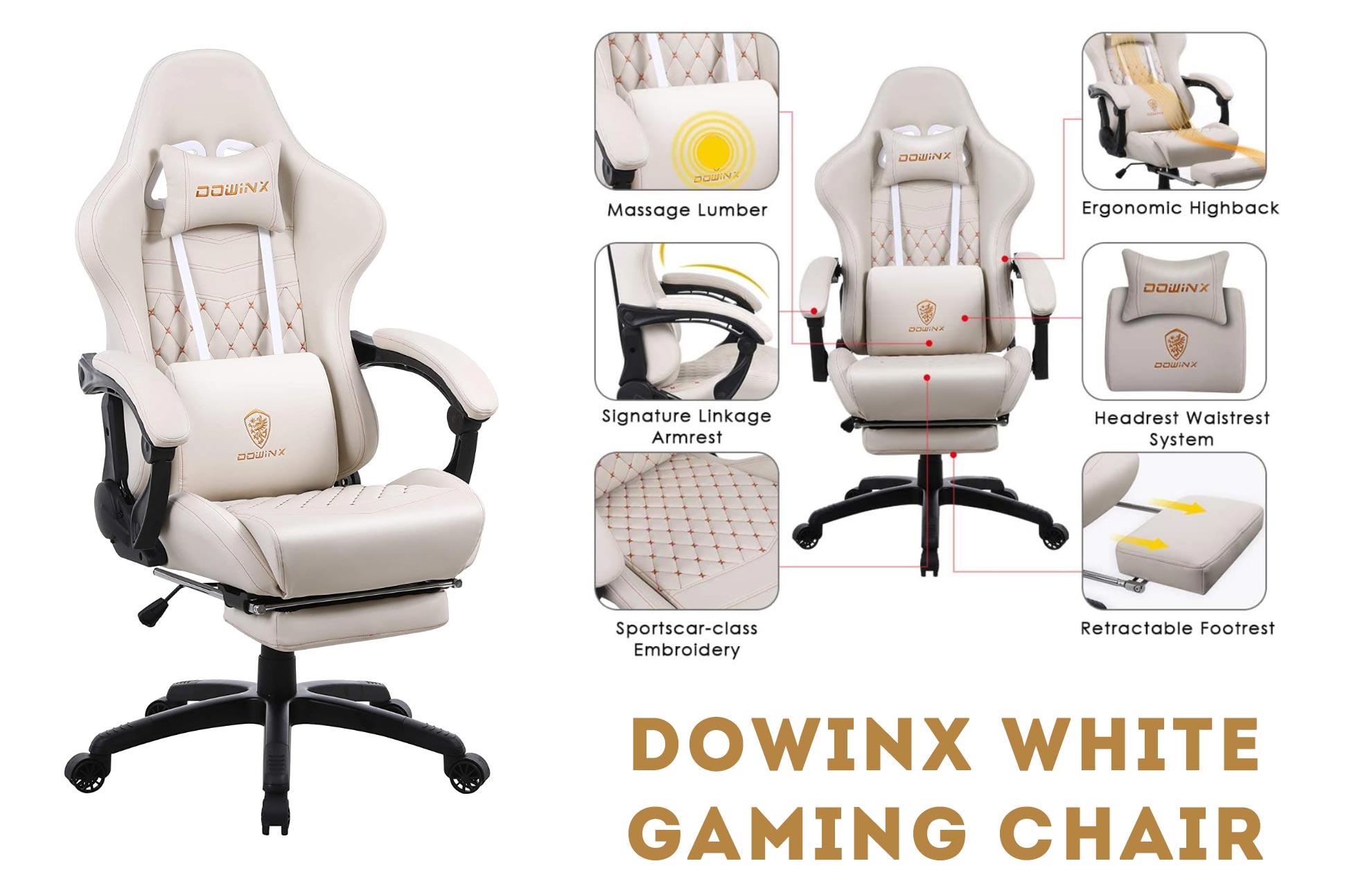 Dowinx white gaming chair